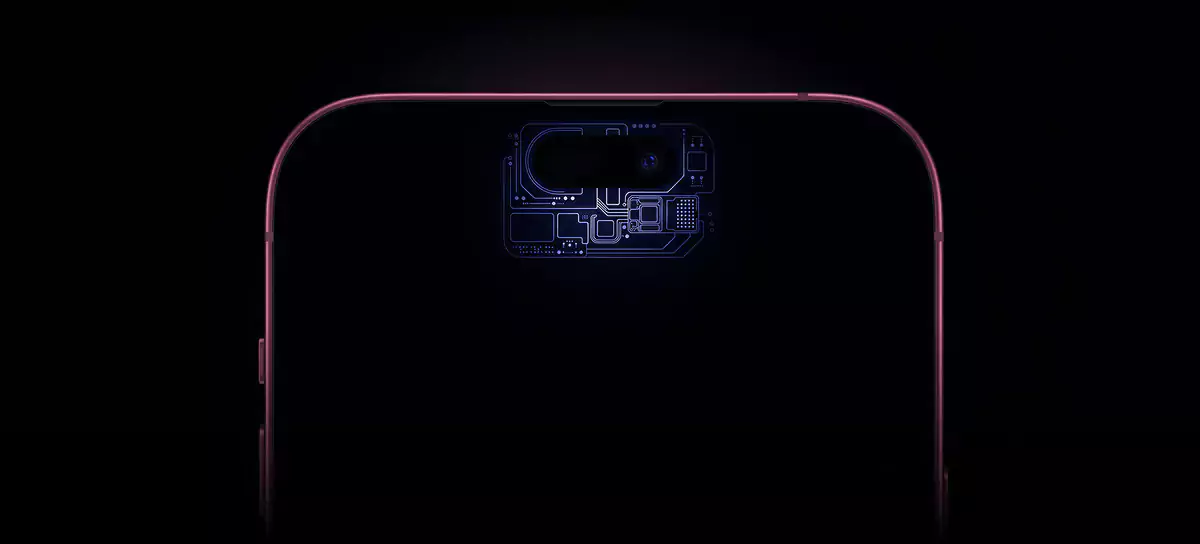 Концепт уменьшенного Dynamic Island на дисплее iPhone